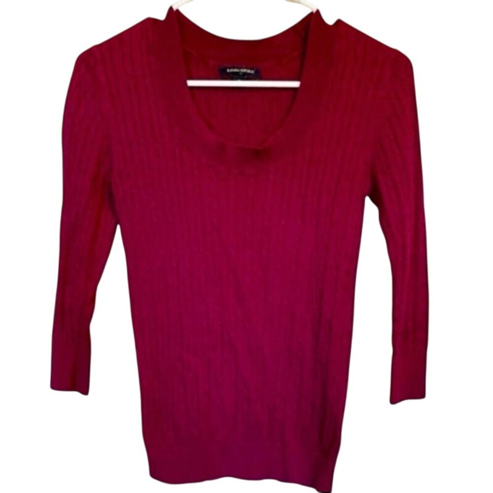 BANANA REPUBLIC Cable Knit Crew Neck Sweater XS